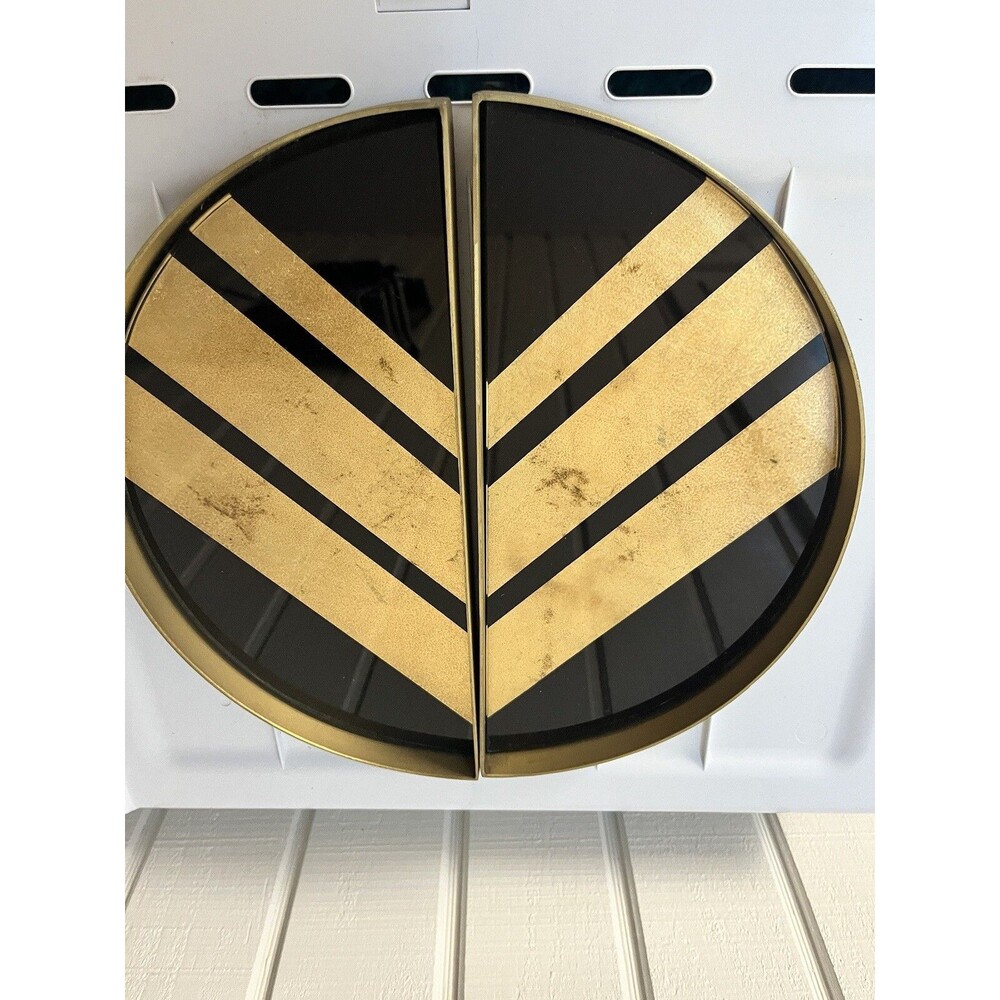 Notre Monde - Art Deco - Unique 2 Piece Chevron Valet Tray Set
